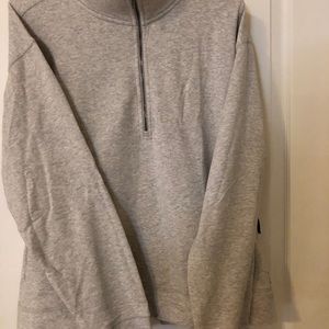 EDDIE BAUER GREY 1/4 Zip XL SWEATER